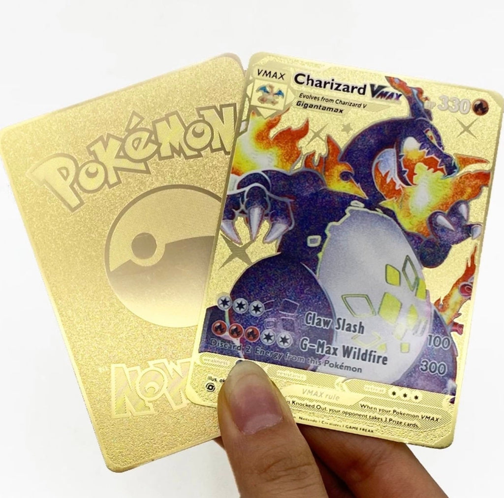 Pokemon Shiny Charizard VMAX SV107/SV122 Custom Gold Metal Collectible Trading Card Shining Fates - FREE SHIPPING Same Day - USA Based Seller!